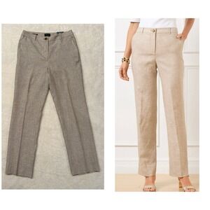 NEW Talbots‎ 100% Linen Southampton Straight Leg Pants Tan Sz 2 Career Wear